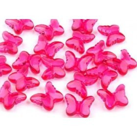 Gyöngy, pillangó - 1,5x1,8cm - 1db - pink