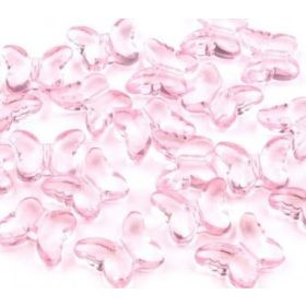 Gyöngy, pillangó - 1,5x1,8cm - 1db - rózsaszín