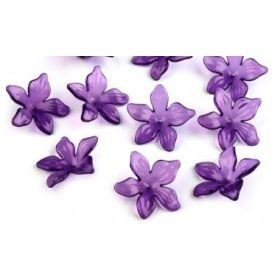 Gyöngy, virág - 2,9cm - 1db - lila