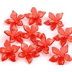 Gyöngy, virág - 2,9cm - 1db - piros