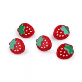 Gomb, 1,3x1,5cm - eper - 1db