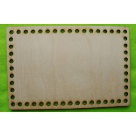 Horgolható fa alap, téglalap - 10x16cm