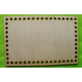 Horgolható fa alap, téglalap - 10x16cm