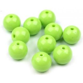 Műanyag gyöngy, 1cm - 20db - almazöld