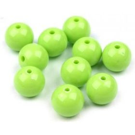 Műanyag gyöngy, 1cm - 20db - almazöld