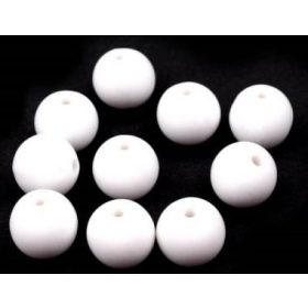 Műanyag gyöngy, 1cm - 20db - feher