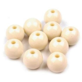 Műanyag gyöngy, 1cm - 20db - krém
