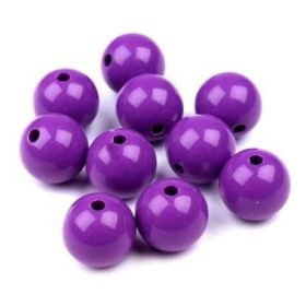 Műanyag gyöngy, 1cm - 20db - lila