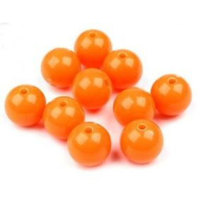 Műanyag gyöngy, 1cm - 20db - narancssárga