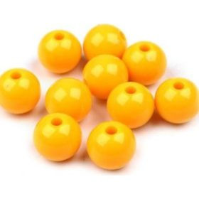 Műanyag gyöngy, 1cm - 20db - sárga