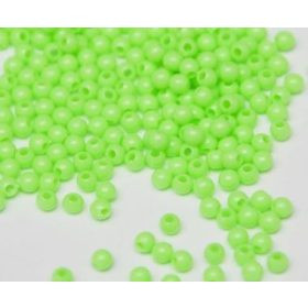 Műanyag gyöngy, 3mm - kb. 400db/csomag - almazöld