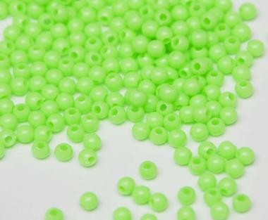 Műanyag gyöngy, 3mm - kb. 400db/csomag - almazöld