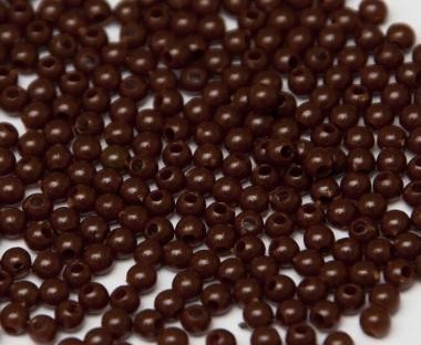Műanyag gyöngy, 3mm - kb. 400db/csomag - barna