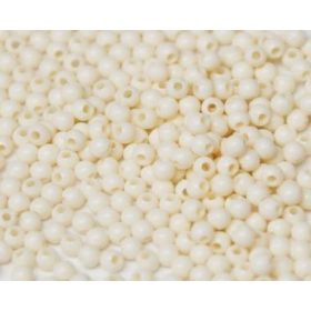 Műanyag gyöngy, 3mm - kb. 400db/csomag - drapp