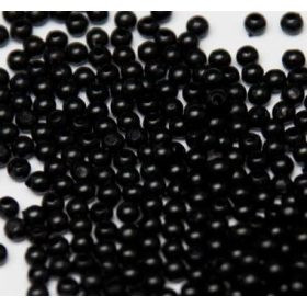 Műanyag gyöngy, 3mm - kb. 400db/csomag - fekete