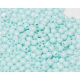 Műanyag gyöngy, 3mm - kb. 400db/csomag - mentazöld