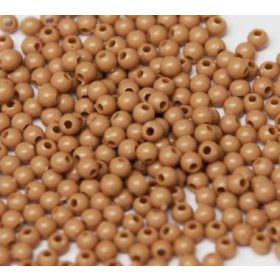 Műanyag gyöngy, 3mm - kb. 400db/csomag - mogyoróbarna