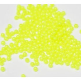Műanyag gyöngy, 3mm - kb. 400db/csomag - neonsárga
