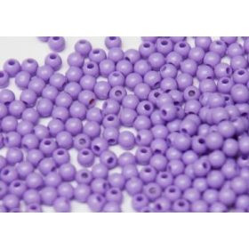 Műanyag gyöngy, 3mm - kb. 400db/csomag -orgonalila