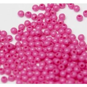 Műanyag gyöngy, 3mm - kb. 400db/csomag - pink