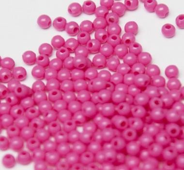 Műanyag gyöngy, 3mm - kb. 400db/csomag - pink