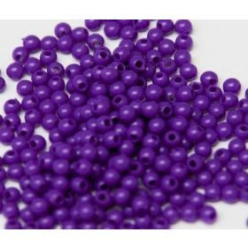 Műanyag gyöngy, 3mm - kb. 400db/csomag - püspöklila