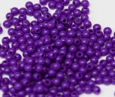 Műanyag gyöngy, 3mm - kb. 400db/csomag - püspöklila
