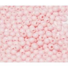 Műanyag gyöngy, 3mm - kb. 400db/csomag - rózsaszín