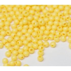 Műanyag gyöngy, 3mm - kb. 400db/csomag - sárga