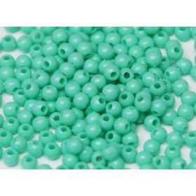 Műanyag gyöngy, 3mm - kb. 400db/csomag - türkizzöld