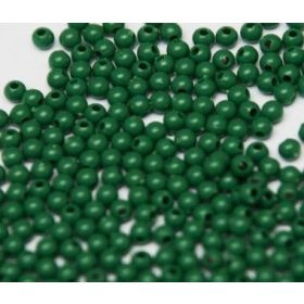 Műanyag gyöngy, 3mm - kb. 400db/csomag - zöld