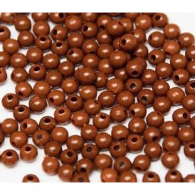 Műanyag gyöngy, 4mm - kb. 250db/csomag - barna