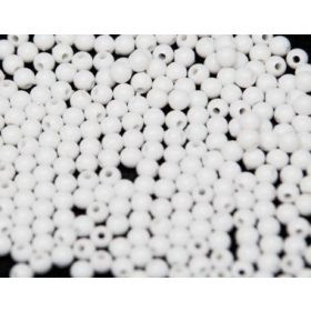 Műanyag gyöngy, 4mm - kb. 250db/csomag - fehér