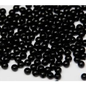 Műanyag gyöngy, 4mm - kb. 250db/csomag - fekete