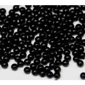 Műanyag gyöngy, 4mm - kb. 250db/csomag - fekete