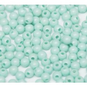 Műanyag gyöngy, 4mm - kb. 250db/csomag - mentazöld