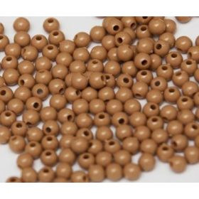Műanyag gyöngy, 4mm - kb. 250db/csomag - mogyoróbarna