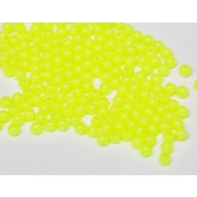 Műanyag gyöngy, 4mm - kb. 250db/csomag - neonsárga