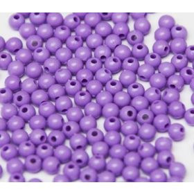 Műanyag gyöngy, 4mm - kb. 250db/csomag - orgonalila