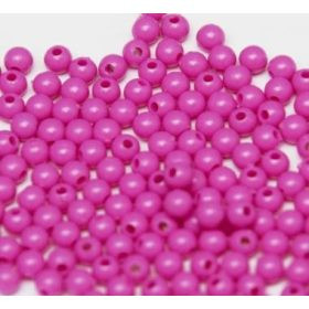 Műanyag gyöngy, 4mm - kb. 250db/csomag - pink