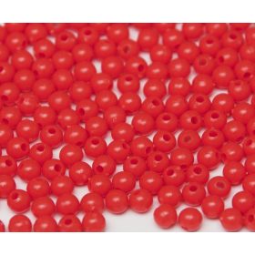 Műanyag gyöngy, 4mm - kb. 250db/csomag - piros