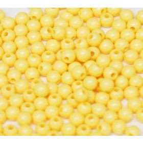 Műanyag gyöngy, 4mm - kb. 250db/csomag - sárga