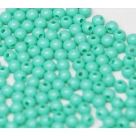 Műanyag gyöngy, 4mm - kb. 250db/csomag - türkizzöld