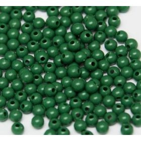 Műanyag gyöngy, 4mm - kb. 250db/csomag - zöld