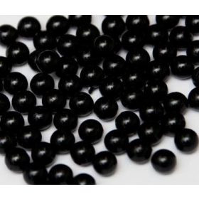 Műanyag gyöngy, 6mm - kb. 50db/csomag - fekete