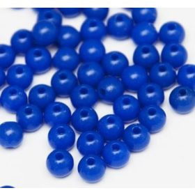 Műanyag gyöngy, 6mm - kb. 50db/csomag - királykék