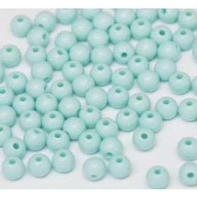 Műanyag gyöngy, 6mm - kb. 50db/csomag - mentazöld