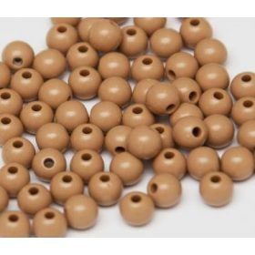 Műanyag gyöngy, 6mm - kb. 50db/csomag - mogyoróbarna