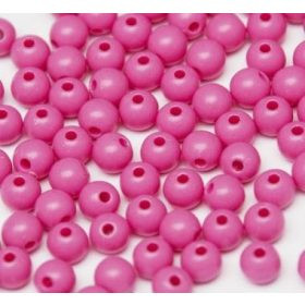 Műanyag gyöngy, 6mm - kb. 50db/csomag - pink