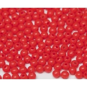 Műanyag gyöngy, 6mm - kb. 50db/csomag - piros